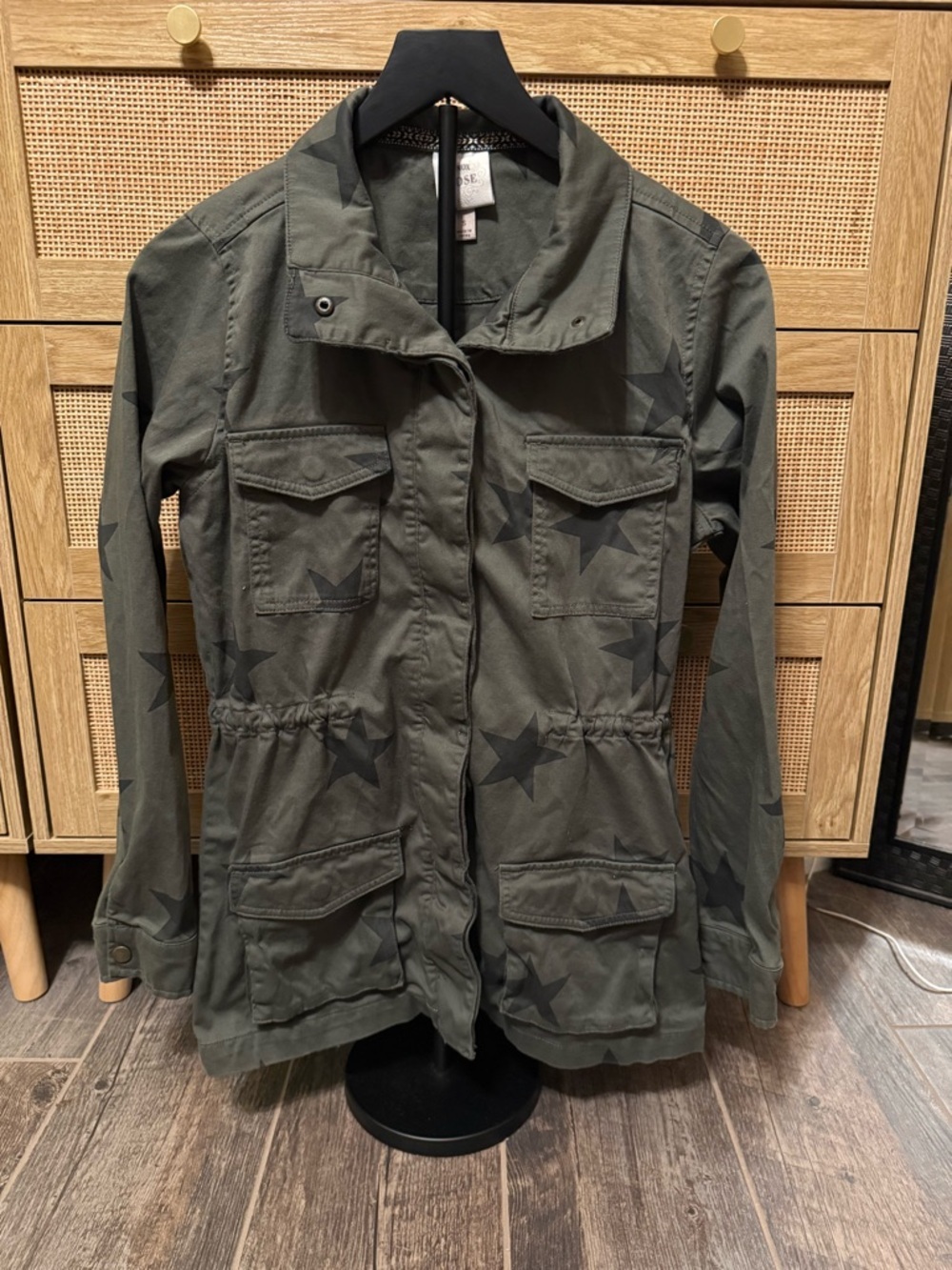 Knox Rose Olive Star-Print Utility Jacket